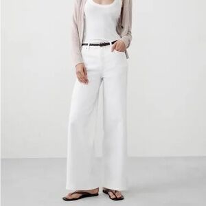 Banana Republic White Wide-Leg Jeans